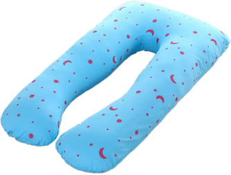 Inspire Essentials U Shape Maternity Pillow Case Cotton Replacement Covers moon Blue