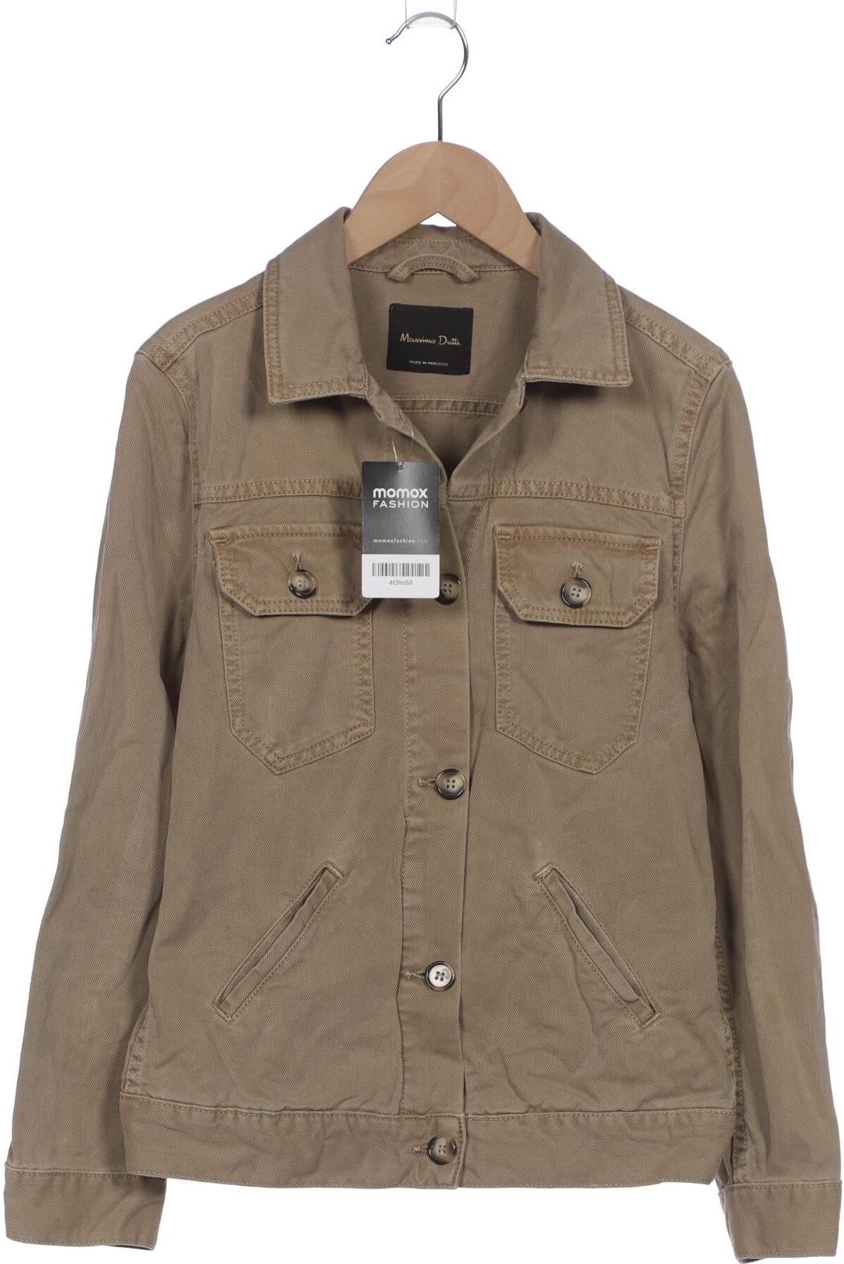 Massimo Dutti Damen Jacke, Beige, Gr. S, Baumwolle - Second Hand