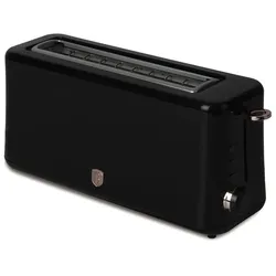 BerlingerHaus Langschlitztoaster, 6 Röststufen, 980 W, schwarz-roségold, Toaster, Schwarz, Rosa