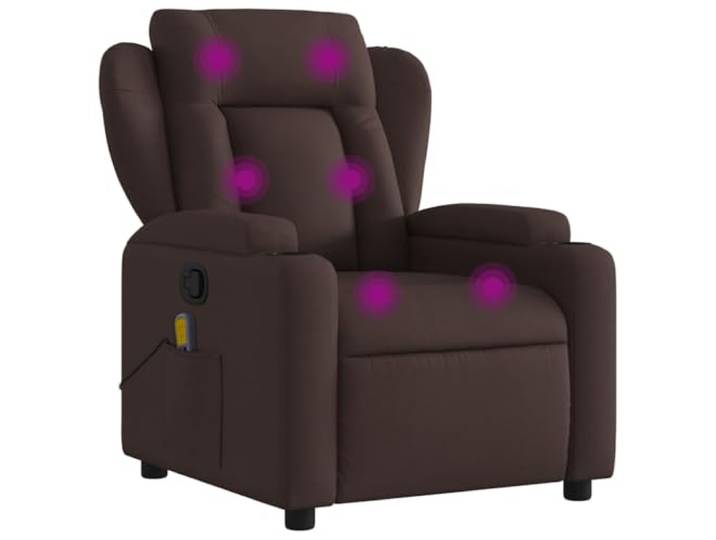 vidaXL Massagesessel Dunkelbraun Stoff