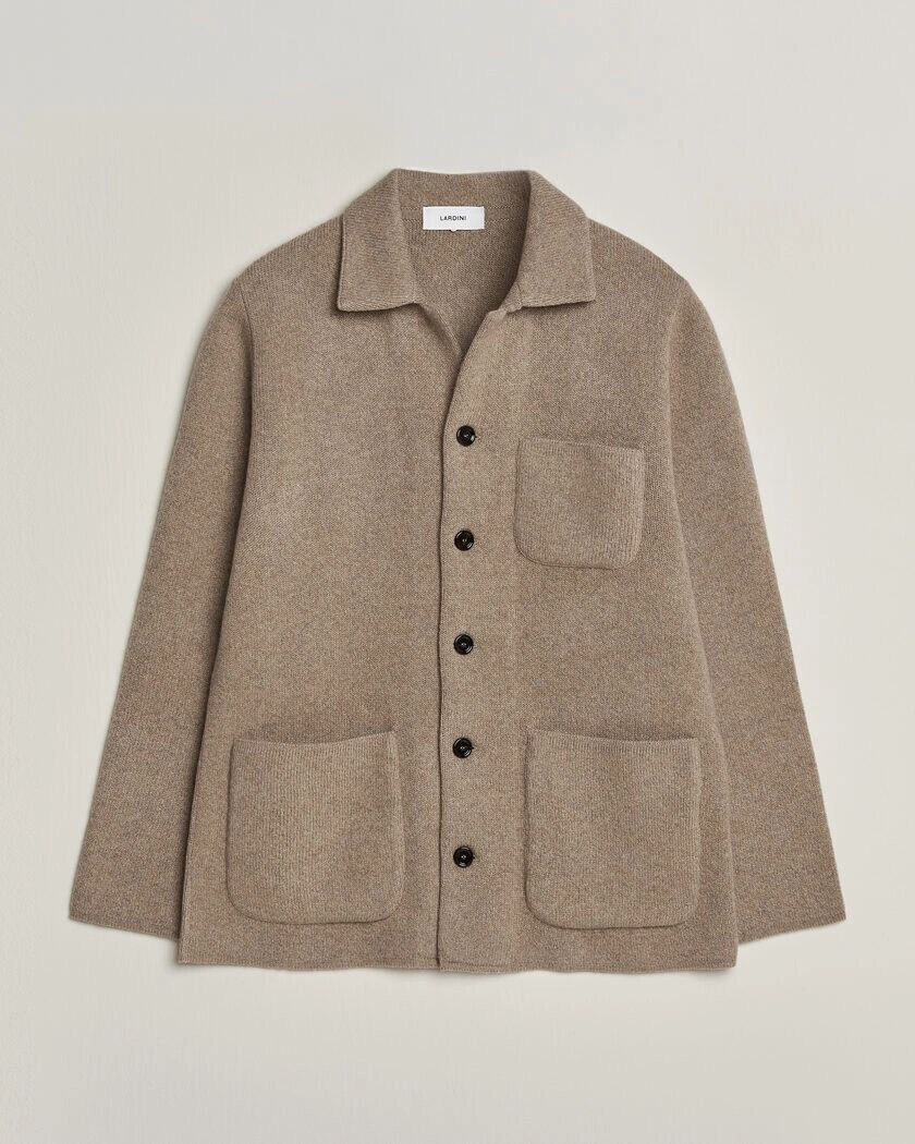Lardini Knitted Cashmere Overshirt Light Brown