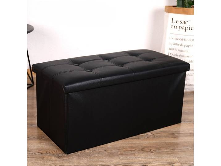 Tabouret de rangement en cuir, tabouret de rangement à boutons épais, peut s'asseoir, canapé pour adulte, tabouret pliant pour changer de chaussures de maison