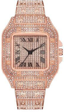 Youfap Market Gold Watch Ladies Wrist Watch Luxury, Luxury Diamond Men Women Watches, Rhinestone Unisex Bracelet Watches rose