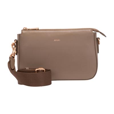 Umhängetasche JOOP "sofisticato 1.0 jasmina shoulderbag shz", Damen, Gr. B/H/T: 24cm x 15cm x 6cm, tuffet, Leder, Taschen Umhängetasche, Damen Handtasche, Schultertasche mit Logoprägung
