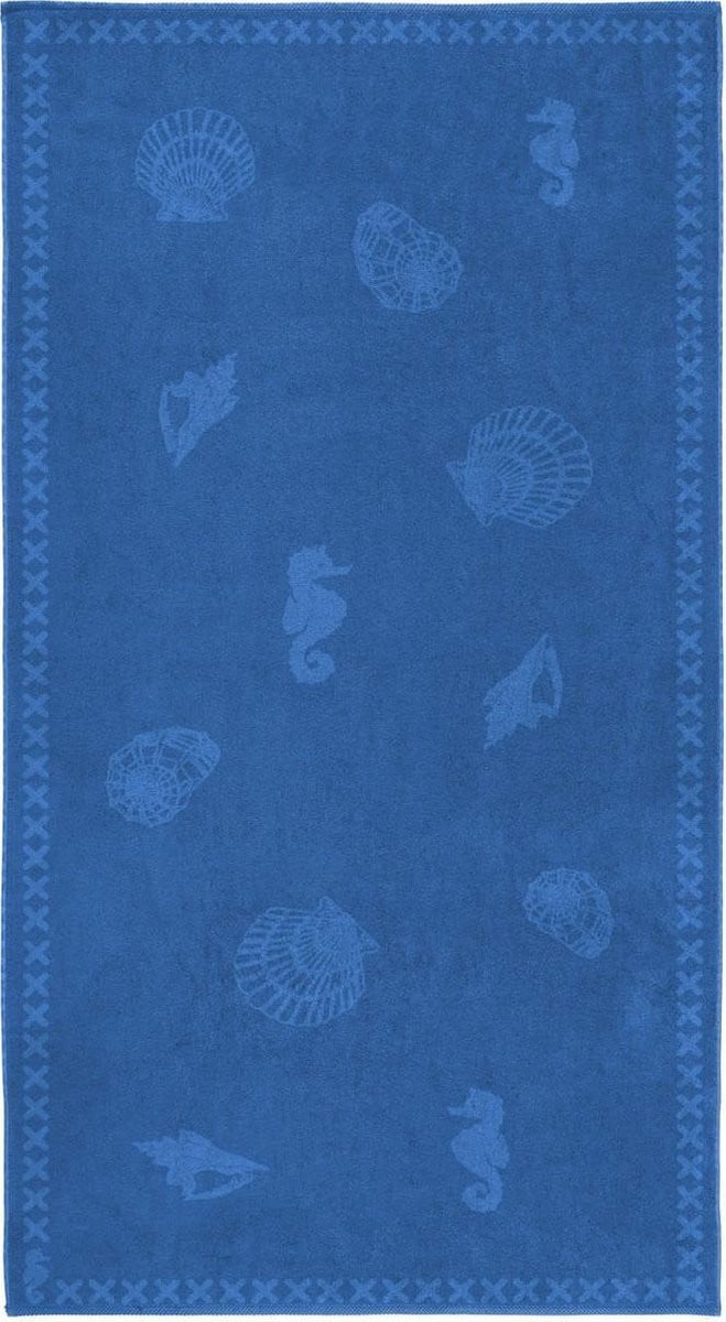 Seahorse Strandlaken Shells Blauw - 100 x 200 cm