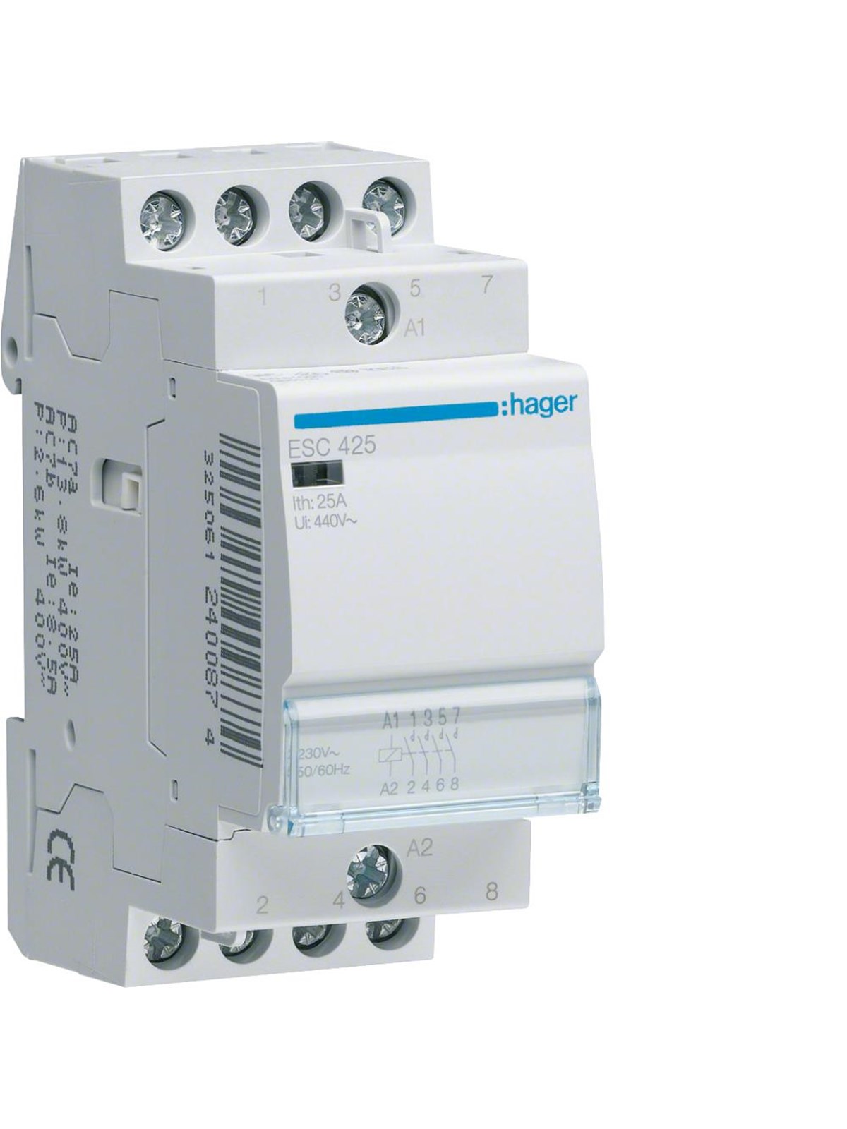 Hager Contactor 40a 4no 230v 3m