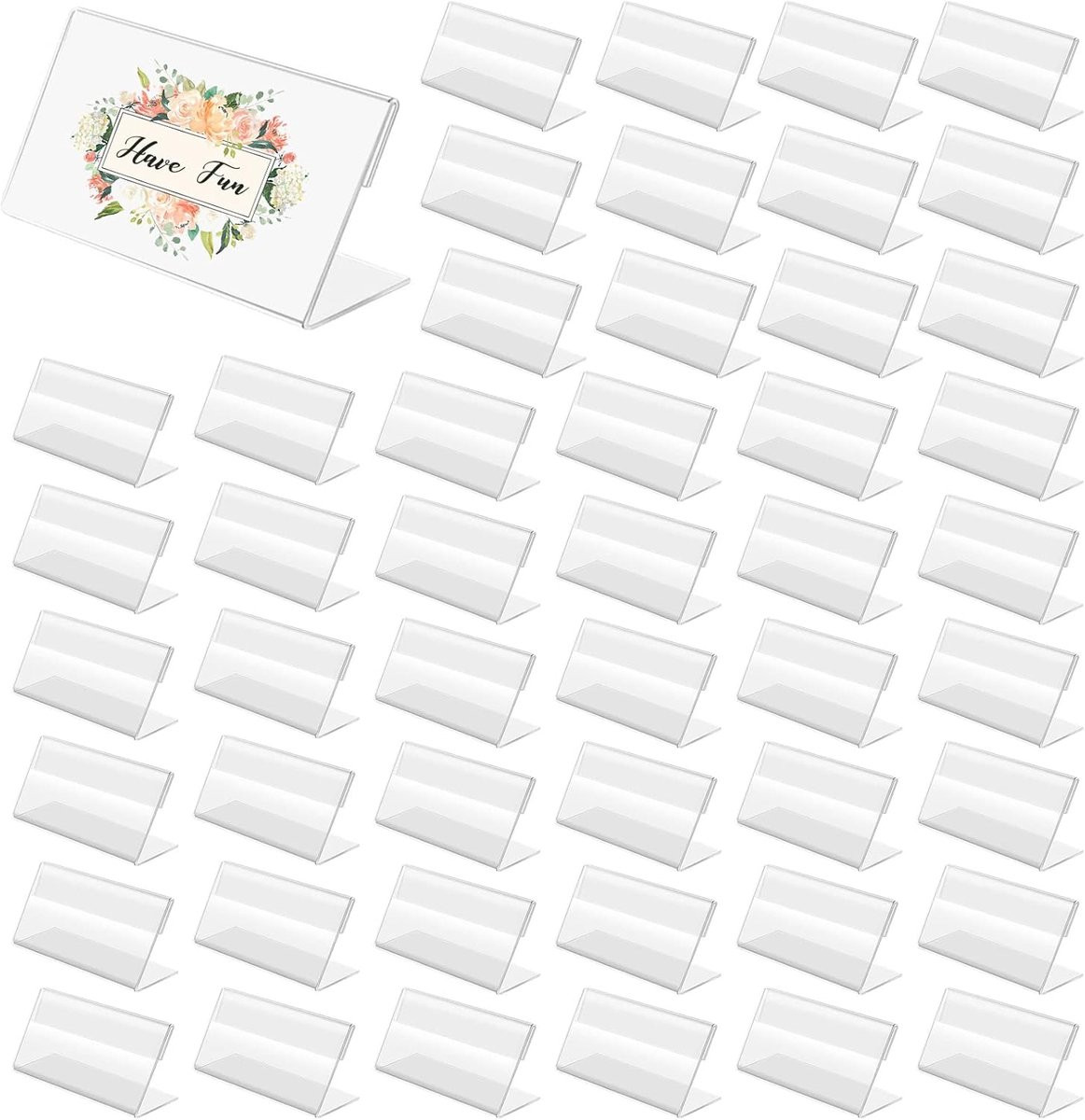 Ynkkvre Acryl Etikethouders Transparant - Set van 48 stuks - 6 x 4 cm