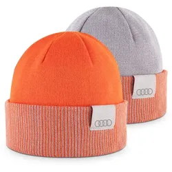 Audi Wende-Strickmütze orange-hellbraun 3132402110 - onesize