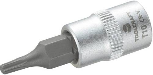 TOOLCRAFT T10 816080 T-Profil Steckschlüssel-Bit-Einsatz T 10 1/4" (6.3 mm)