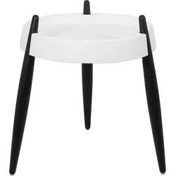 Liolà Beistelltisch 47 cm weiß mit schwarzen Eschenholzbeinen
