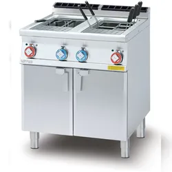 Redcook Drei-Phasen-Elektro-Nudelkocher 2 Becken 25 + 25 lt. Edelstahl-Struktur Maßnahmen 80x70,5 h90 cm Modell CP-78ET