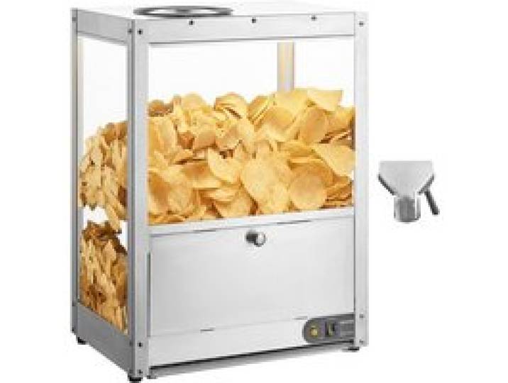 VEVOR Kommerzielle Nacho-Maschine 80 L, Elektrischer Chip-Wärmer 300 W mit Heizplatte & Wärmelampe & Ablenkplatte, Nacho-Chip-Wärmer aus Edelsstahl für Popcorn Kartoffelchips Erdnusschips