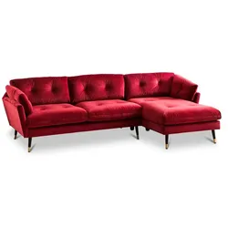 BOOOM Ecksofa Japan Stoff Dark Red