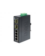 Planet Switch 4 x 10/100 + 2 x SFP an DIN-Schiene montierbar wandmontierbar Gleichstrom (ISW-621TF)