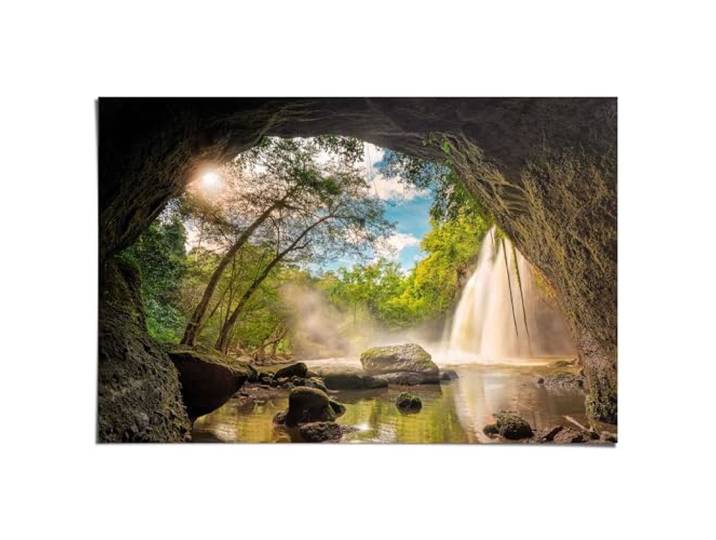 REINDERS Poster, Cave View, Wohnzimmer, Poster, Wanddeko, Room Decor, Bilderdruckpapier, Grün, 61 x 91,5
