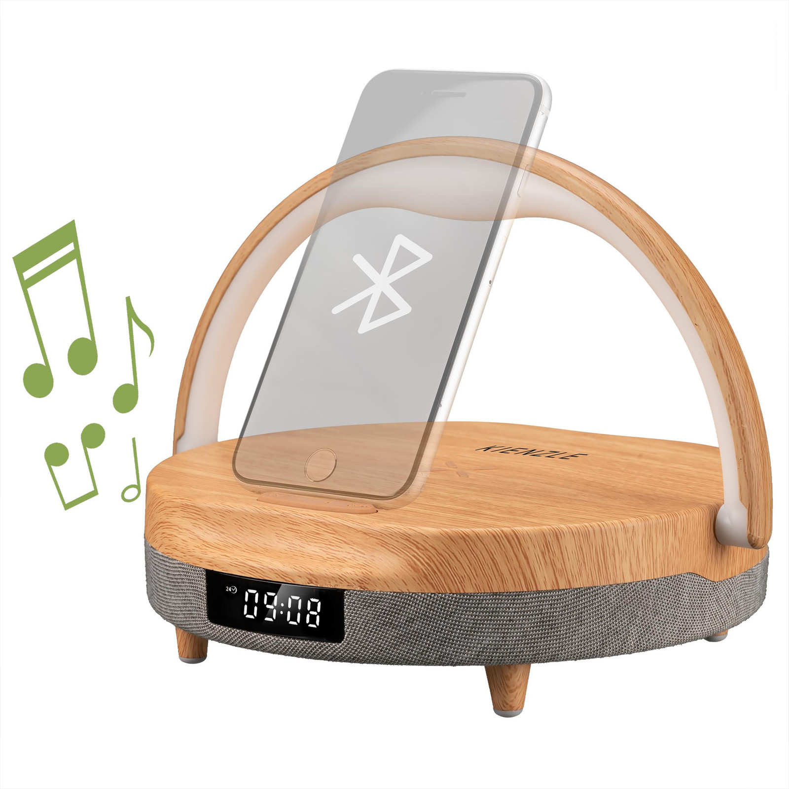 Kienzle LED-wekker met draadloze oplader en Bluetooth-luidspreker