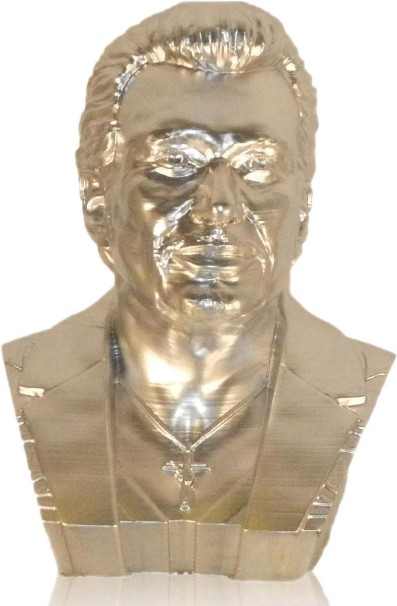 Johnny Bust Standbeeld - Zilver - Rock Chic Woondecoratie - Hoogte: 25 cm