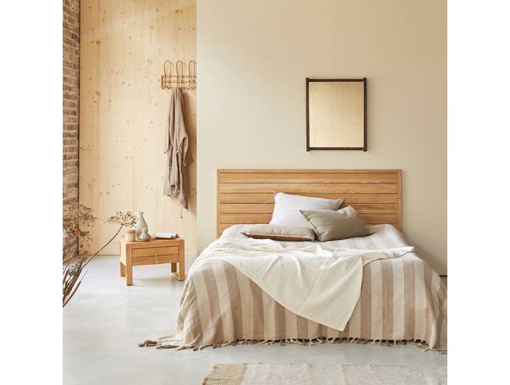 Kopfteil für Bett aus Teak in Lattenoptik 165 cm Massivholz Teak Minimalys - Natur - Teak