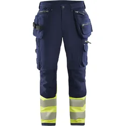 Warnschutz Stretch Handwerkerhose "1993" - C148 - marine/gelb