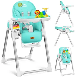 KIDIZ® 3in1 Hochstuhl Kinderhochstuhl inkl. Spielbügel , Babyliege , Kombihochstuhl Babyhochsitz ,7 höhenverstellbar Verstellbare Rückenlehne , mitwachsend ab 0 Monate bis 6 Jahre Babystuhl