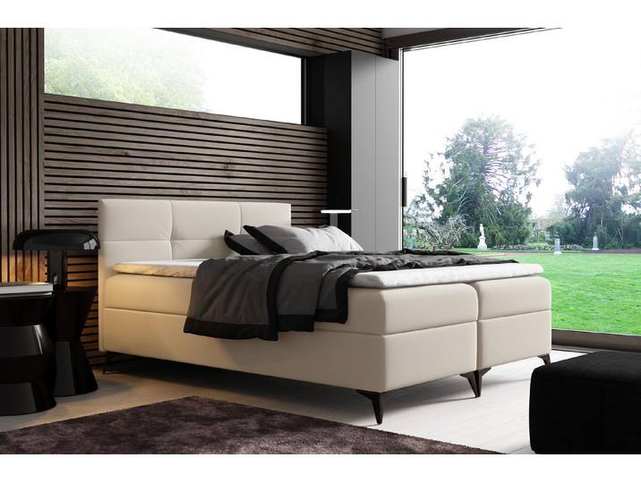 MF Design Boxspringbett Boxspringbett FIGARO mit Bettkasten und Federautomatik, Vorhanden
