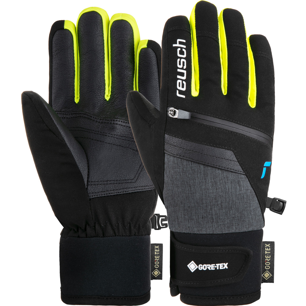 Reusch Kinder Skihandschuh TRAVIS GORE-TEX black/safety yellow - 5,0