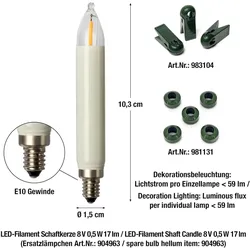 Hellum, Lichterkette, LED Filament Schaftkerzenkette 30flg aussen 845563 (32 m)