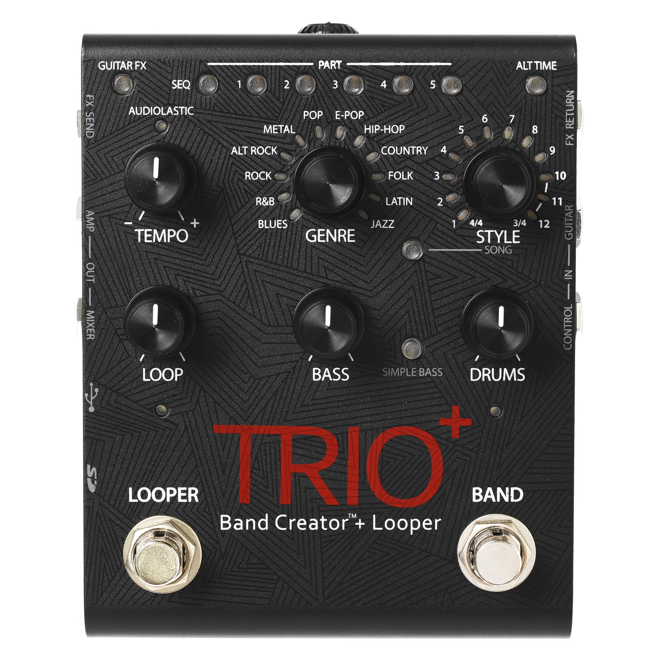 Digitech Effektpedal, Trio+, Band Creator mit Looper (Bass, Gitarre) (DGTTRIOPLUSV04)