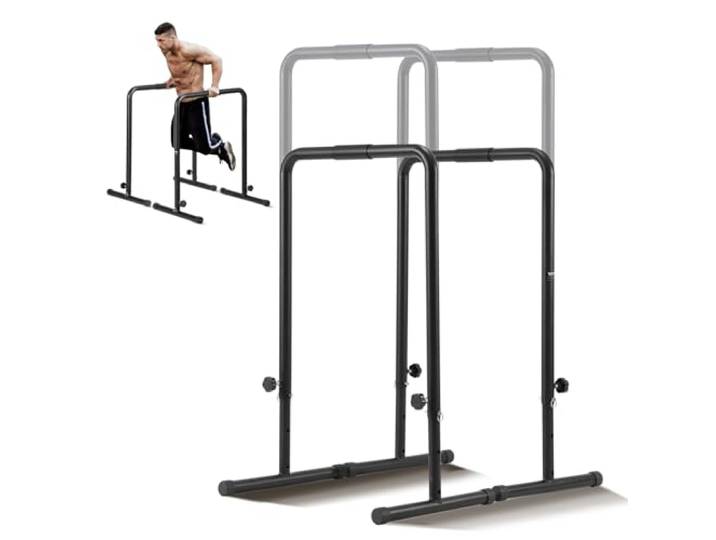 VEVOR Barre à Dips Capacité de Charge 200 kg 1022 mm\, Barres Parallèles Résistantes Hauteur Réglable\, Station de Dips en Tube d'Acier\, pour Entraînement de Force\, Fitness\, Musculation\, Gym\, Maison