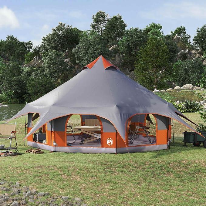 Familienzelt Grün 10 Personen Garten | Campingzelt, leicht Kuppelzelt Camping Zelt Einfacher Aufbau für Wandern Backpacking