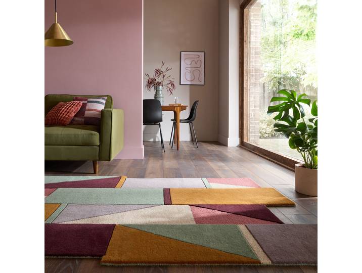 Wollteppich Shuffle Shaped Multicolor 120 x 180cm Wolle