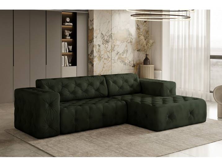 Kaiser Möbel Ecksofa Freistehendes, stark gesteppt, weich, elegant LUX stoff Whisper