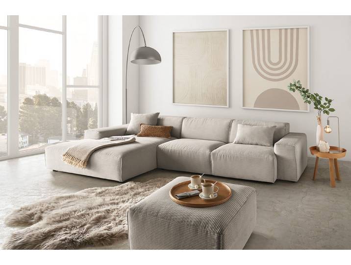 KAWOLA Ecksofa RANI L-Form Cord Sofa - Bequem & Modern - Wohnzimmer Couch, L-Couch Cord, verschiedene Farben, 299x189cm, rechts/links montierbar