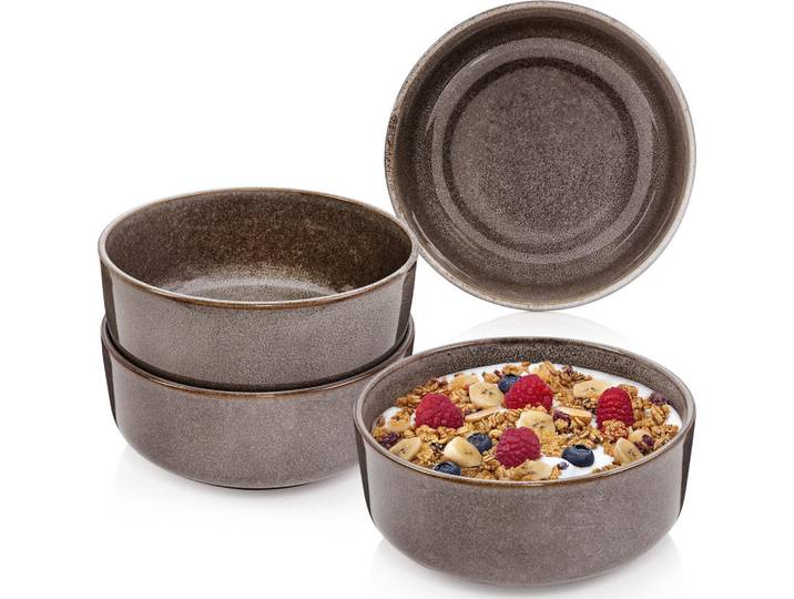 Sänger Schalen SET Kairo Graphit - 4 teilig aus Steingut, Braun, Keramik, kratzfest, Geschirr, Schalen & Schüsseln, Müslischalen