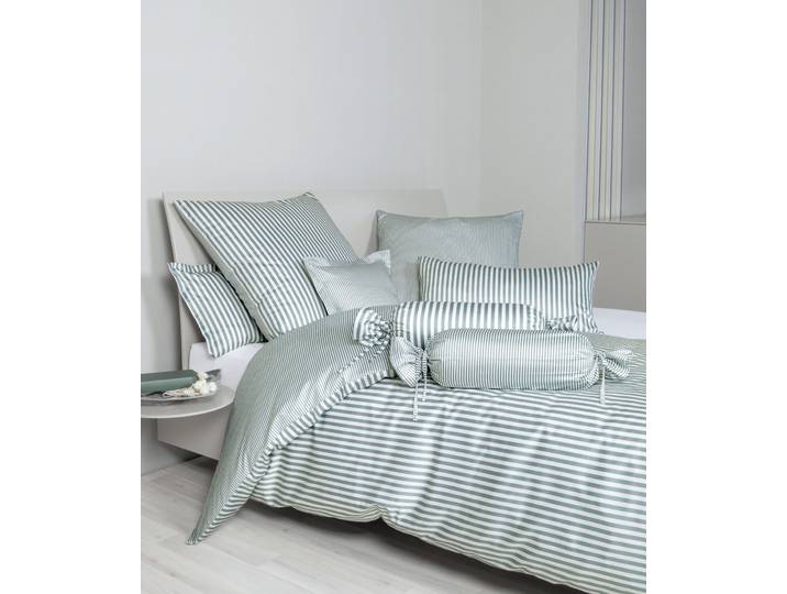 Kissenbezug JANINE modernclassic 3912 , grün (salbeigrün), B:80cm L:80cm, Mako-Satin, Obermaterial: 100% Baumwolle, Kissenbezüge, Kissenbezug, mit Reissverschluss, Kissenhülle in Gr. 40x80 oder 80x80 cm