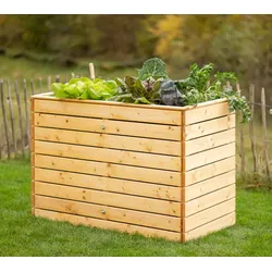 Westmann Asket L | Garten Hochbeet aus Holz | ohne Boden | 130x70 cm - Natur