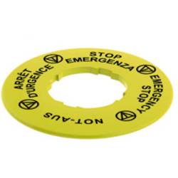 Pizzato Elettrica VETF32A5120 Bezeichnungsschild rund (Ø) 60 mm STOP EMERGENZA, ARRET D´URGENCE, NOT AUS, EMERGENCY STOP Gelb 5 St.