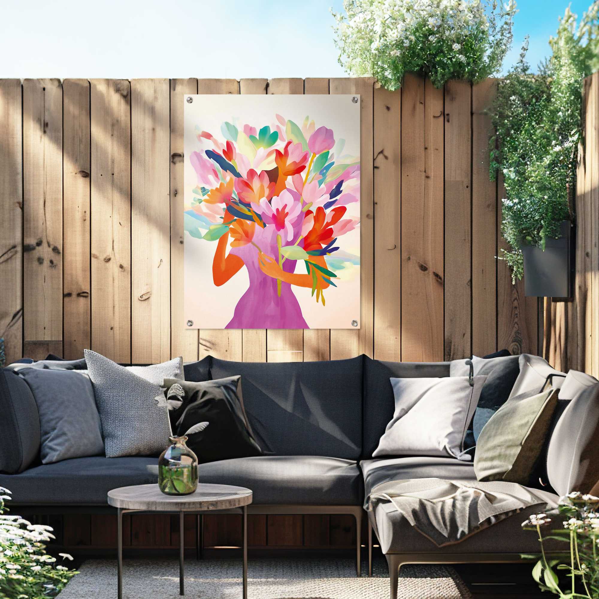 Reinders! Poster REINDERS "Blumenmädchen", bunt (farbe bild(er): mehrfarbig), B:60cm H:80cm T:0,1cm, Bilder, Poster, Wohnzimmer - Dame - Farbenfroh - Mehrfarbig - Leinwand - Blumen farbe bild(er): mehrfarbig B/H/T: 60cm x 80cm x 0,1cm