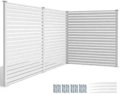 Crestlive Products Outdoor Privacy Screen Fence with Aluminum Post, Air Conditioner Fence Panels, Trash Can Screens Fence Kit