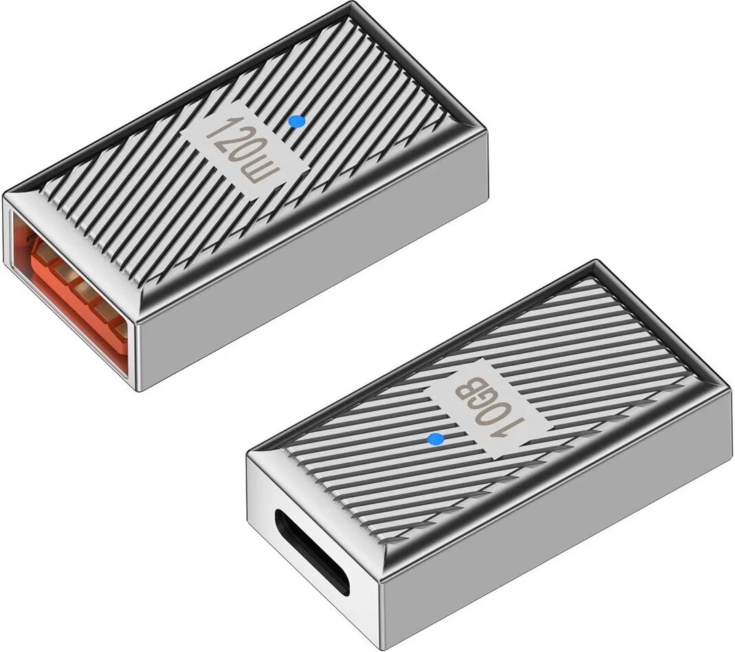 INF USB A Buchse auf USB C Stecker Adapter - 120W Schnellladung & 10Gbps Datenübertragung