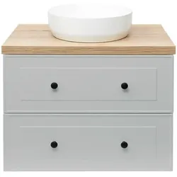 Naturel Forli Waschtisch mit Unterschrank 80x53x46 cm grau matt FORLI80GMD