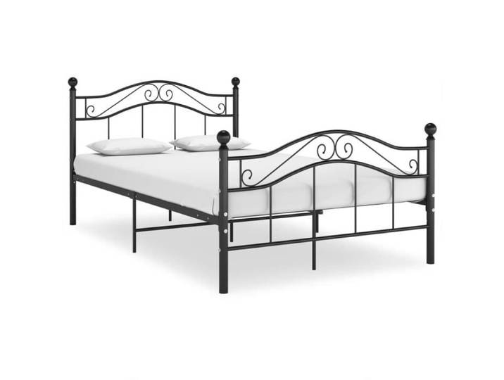 Cadre de lit sans matelas noir métal 120x200 cm 324994