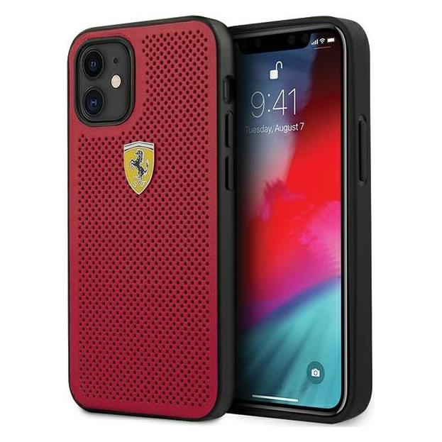 Ferrari FESPEHCP12SRE iPhone 12 Mini 5.4 "Red / Red Hard Case Perforated Rail (Apple iPhone 12 mini) (FER000407-0)