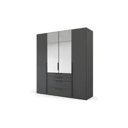 Drehtürenschrank  Port Talbot ¦ schwarz ¦ Maße (cm): B: 201 H: 223