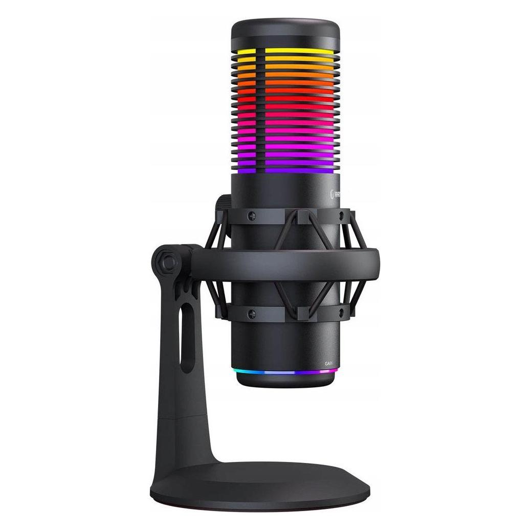 Rampage Bemol RGB schwarz / Desktop-Mikrofon / kapazitiv / Mini-Klinke 3,5 mm / USB-C (BEMOL-B)