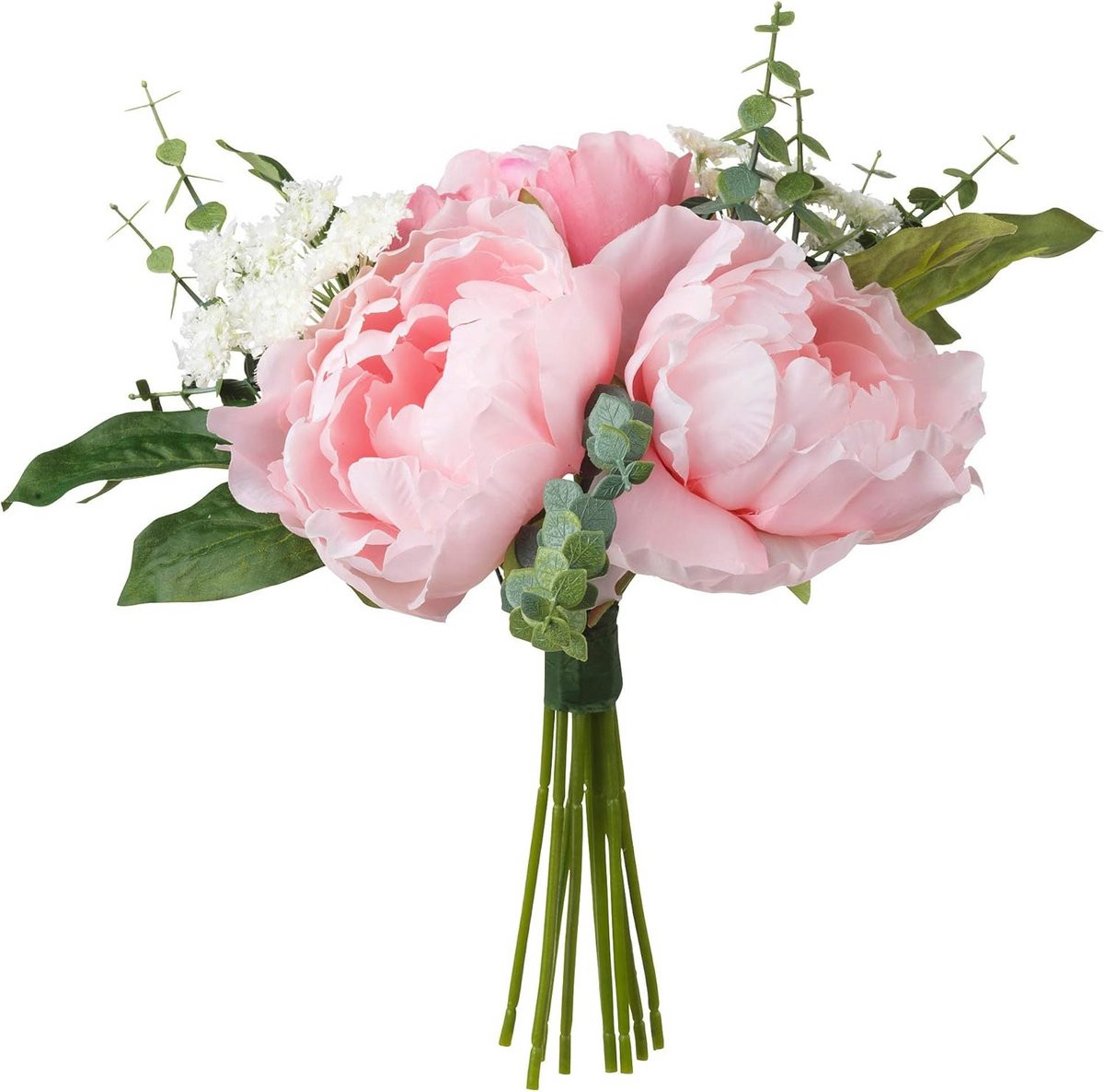 Realistisch kunstbloem boeket roze decoratie 25 cm