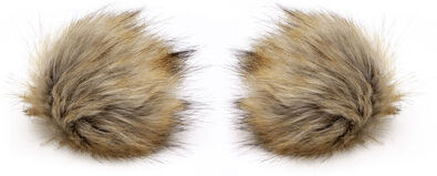 buttinette Fellimitat-Bommel, beige, Größe: 9 cm Ø