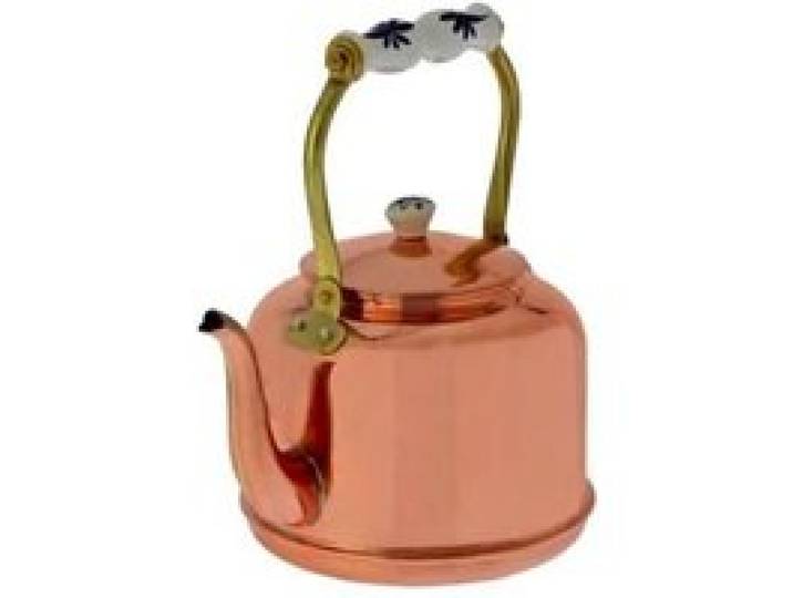 Bouilloire cuivre poignée porcelaine 1 5L intérieur étamé chauffe rapide