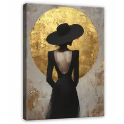 WANDBILDER Frau Hut Abstrakt Loft Leinwand Bilder 60x40