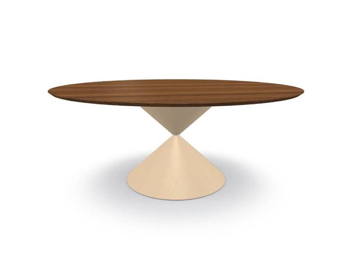 MIDJ table ronde CLESSIDRA Ø 180 cm (Cat. LI2 - Plateau plaqué et base plaqué)